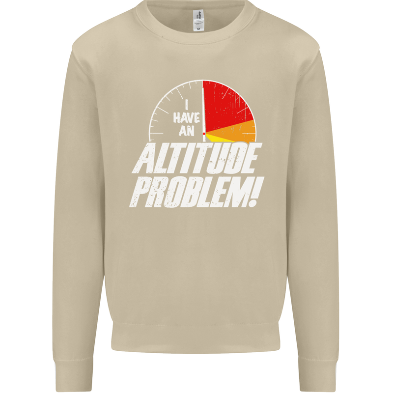 Altitude Problem Skydiving Freefall Funny Mens Sweatshirt Jumper Sand