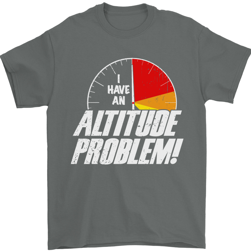 Altitude Problem Skydiving Freefall Funny Mens T-Shirt Cotton Gildan Charcoal