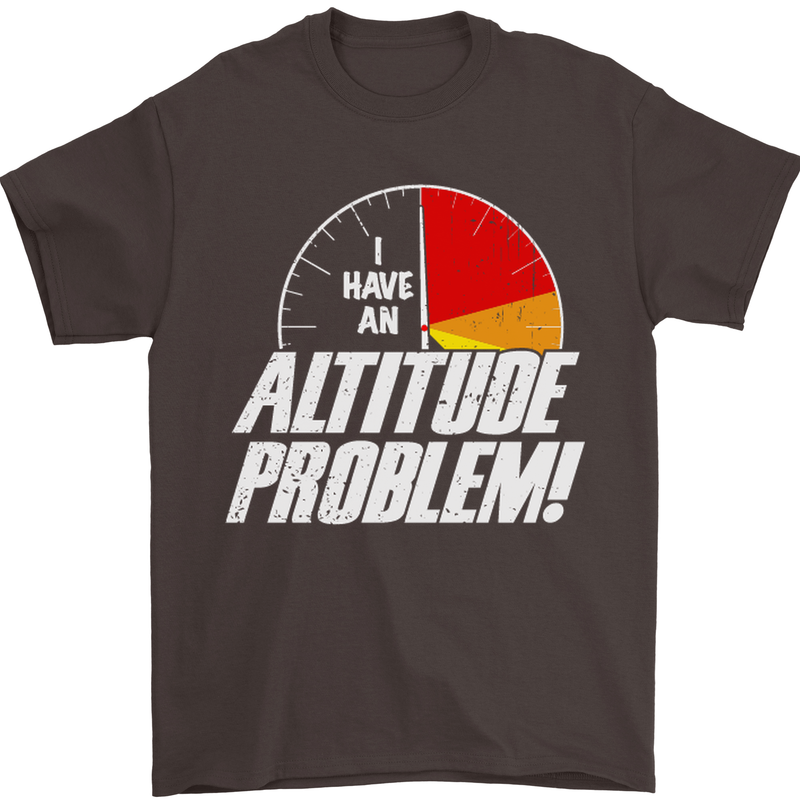 Altitude Problem Skydiving Freefall Funny Mens T-Shirt Cotton Gildan Dark Chocolate