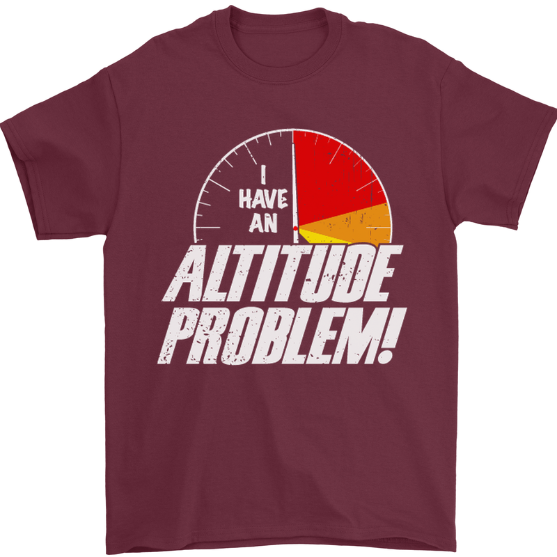 Altitude Problem Skydiving Freefall Funny Mens T-Shirt Cotton Gildan Maroon