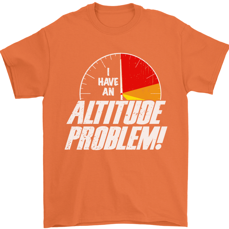 Altitude Problem Skydiving Freefall Funny Mens T-Shirt Cotton Gildan Orange