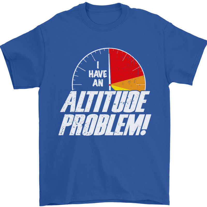 Altitude Problem Skydiving Freefall Funny Mens T-Shirt Cotton Gildan Royal Blue