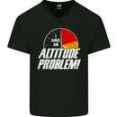 Altitude Problem Skydiving Freefall Funny Mens V-Neck Cotton T-Shirt Black