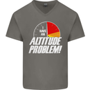 Altitude Problem Skydiving Freefall Funny Mens V-Neck Cotton T-Shirt Charcoal