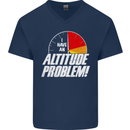 Altitude Problem Skydiving Freefall Funny Mens V-Neck Cotton T-Shirt Navy Blue