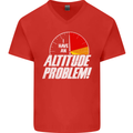 Altitude Problem Skydiving Freefall Funny Mens V-Neck Cotton T-Shirt Red