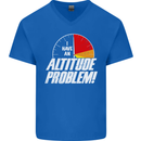 Altitude Problem Skydiving Freefall Funny Mens V-Neck Cotton T-Shirt Royal Blue