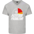 Altitude Problem Skydiving Freefall Funny Mens V-Neck Cotton T-Shirt Sports Grey