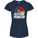 Altitude Problem Skydiving Freefall Funny Womens Petite Cut T-Shirt Navy Blue