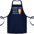 Always Look on the Bright Cider Life Funny Cotton Apron 100% Organic Navy Blue