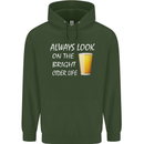 Always Look on the Bright Cider Life Funny Mens 80% Cotton Hoodie Forest Green