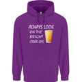 Always Look on the Bright Cider Life Funny Mens 80% Cotton Hoodie Purple