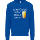 Always Look on the Bright Cider Life Funny Mens Sweatshirt Jumper Royal Blue