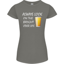 Always Look on the Bright Cider Life Funny Womens Petite Cut T-Shirt Charcoal
