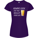 Always Look on the Bright Cider Life Funny Womens Petite Cut T-Shirt Purple