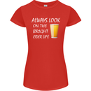 Always Look on the Bright Cider Life Funny Womens Petite Cut T-Shirt Red