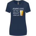 Always Look on the Bright Cider Life Funny Womens Wider Cut T-Shirt Navy Blue