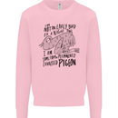 Always Tired Fatigued Exhausted Pigeon Funny Kids Sweatshirt Jumper Light Pink
