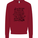 Always Tired Fatigued Exhausted Pigeon Funny Kids Sweatshirt Jumper Red