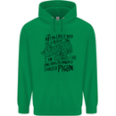 Always Tired Fatigued Exhausted Pigeon Funny Mens 80% Cotton Hoodie Irish Green