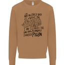 Always Tired Fatigued Exhausted Pigeon Funny Mens Sweatshirt Jumper Caramel Latte