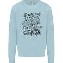 Always Tired Fatigued Exhausted Pigeon Funny Mens Sweatshirt Jumper Light Blue