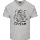 Always Tired Fatigued Exhausted Pigeon Funny Mens V-Neck Cotton T-Shirt Sports Grey