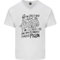 Always Tired Fatigued Exhausted Pigeon Funny Mens V-Neck Cotton T-Shirt White