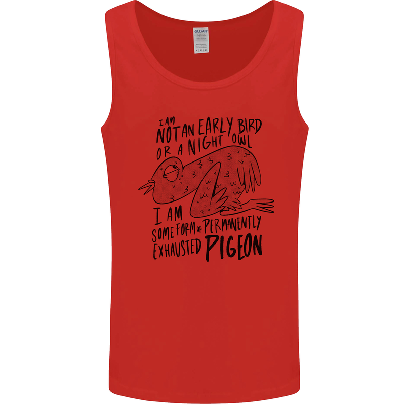 Always Tired Fatigued Exhausted Pigeon Funny Mens Vest Tank Top Red