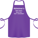 Alzheimers Been There Can't Remember Funny Cotton Apron 100% Organic Purple