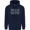 Alzheimers Cheese on Toast Funny Slogan Mens 80% Cotton Hoodie Navy Blue