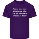 Alzheimers Cheese on Toast Funny Slogan Mens Cotton T-Shirt Tee Top Purple