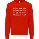 Alzheimers Cheese on Toast Funny Slogan Mens Sweatshirt Jumper Bright Red
