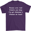 Alzheimers Cheese on Toast Funny Slogan Mens T-Shirt Cotton Gildan Purple