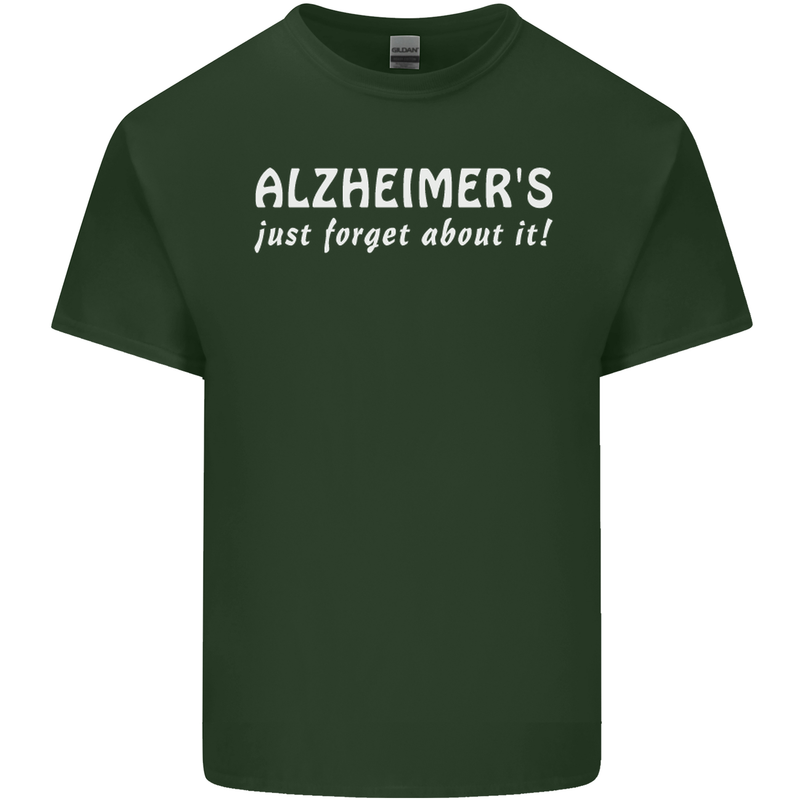 Alzheimers Just Forget About Funny Slogan Mens Cotton T-Shirt Tee Top Forest Green