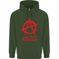 Amateur Anarchist Anarchism Activist Funny Childrens Kids Hoodie Forest Green