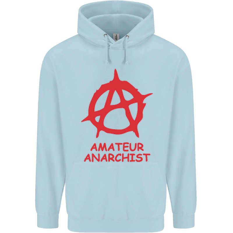 Amateur Anarchist Anarchism Activist Funny Childrens Kids Hoodie Light Blue