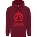 Amateur Anarchist Anarchism Activist Funny Childrens Kids Hoodie Maroon