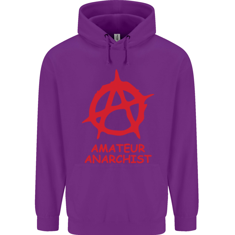 Amateur Anarchist Anarchism Activist Funny Childrens Kids Hoodie Purple