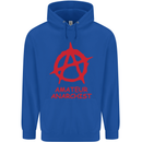 Amateur Anarchist Anarchism Activist Funny Childrens Kids Hoodie Royal Blue