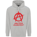 Amateur Anarchist Anarchism Activist Funny Childrens Kids Hoodie Sports Grey
