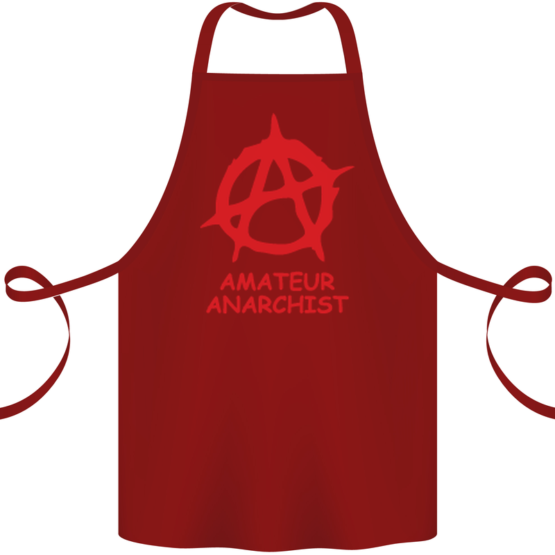 Amateur Anarchist Anarchism Activist Funny Cotton Apron 100% Organic Maroon