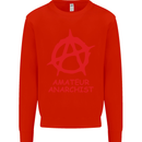 Amateur Anarchist Anarchism Activist Funny Kids Sweatshirt Jumper Bright Red