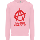 Amateur Anarchist Anarchism Activist Funny Kids Sweatshirt Jumper Light Pink