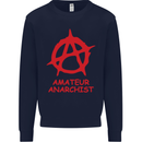 Amateur Anarchist Anarchism Activist Funny Kids Sweatshirt Jumper Navy Blue