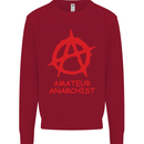 Amateur Anarchist Anarchism Activist Funny Kids Sweatshirt Jumper Red
