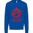 Amateur Anarchist Anarchism Activist Funny Kids Sweatshirt Jumper Royal Blue