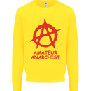 Amateur Anarchist Anarchism Activist Funny Kids Sweatshirt Jumper Yellow