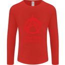 Amateur Anarchist Anarchism Activist Funny Mens Long Sleeve T-Shirt Red