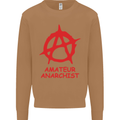 Amateur Anarchist Anarchism Activist Funny Mens Sweatshirt Jumper Caramel Latte